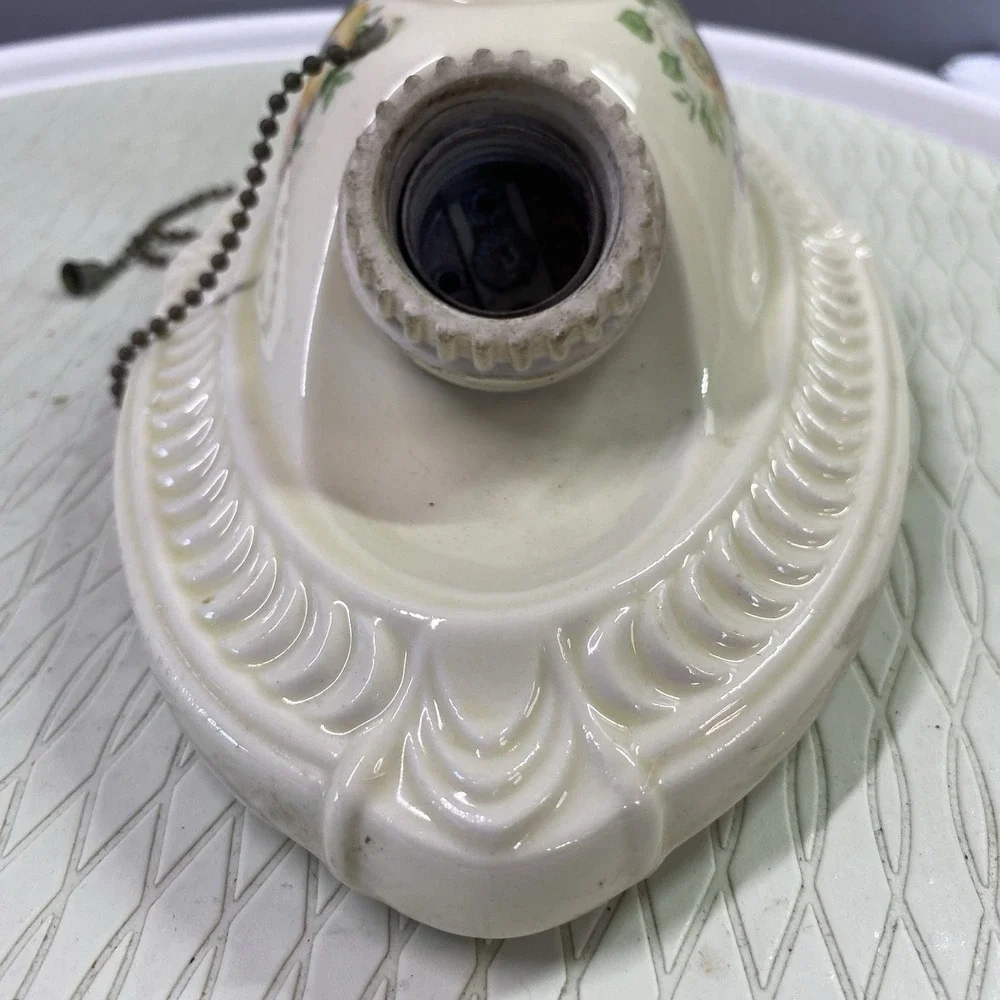 Antique 2 Lightbulb Flush Mount Ceiling Porcelain Light 11x7